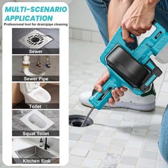 Cordless Drain Auger for Makita 18V Battery: Efficient 610 RPM Plumbing Snake Dr