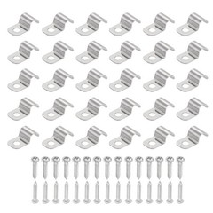 30Pcs 9-10mm(3/8&Prime;) One Hole Rigid Pipe Strap with Screws, Silver
