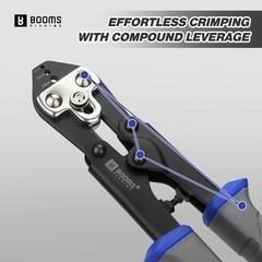 8.8in Crimper Tool for Wire & Mono Lines to 2.2mm &ndash; Crimping Pliers Kit with 140