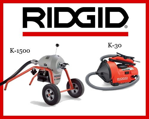 Ridgid Auto-Clean K-30 Sink Machine 55808 & Ridgid K1500 Sectional Machine 23707