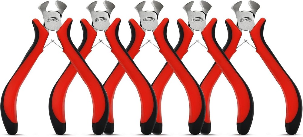 5-Pack End Cutting Pliers 4 Inch, Spring Loaded End Cutters for Jewelry Making,