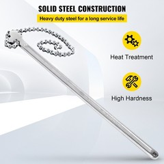 Uimoso 24-Inch Heavy-Duty Pipe Chain Wrench with 6.7-Inch Chain