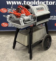 Ridgid 1224 1/2&rdquo;-4&rdquo; Pipe Threader on Stand 2 Die Heads 711 714 GREAT SHAPE #3