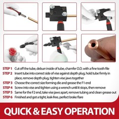 33260 Low Profile Brake Line Single/Double Flaring Tool Kit 4.75 3/16 1/4