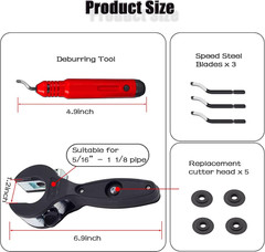 Ratcheting Tubing Cutters, Tubing Cutter 5/16&Prime; to 1 1/8&Prime;, 2 in 1-360&deg; Close Quar