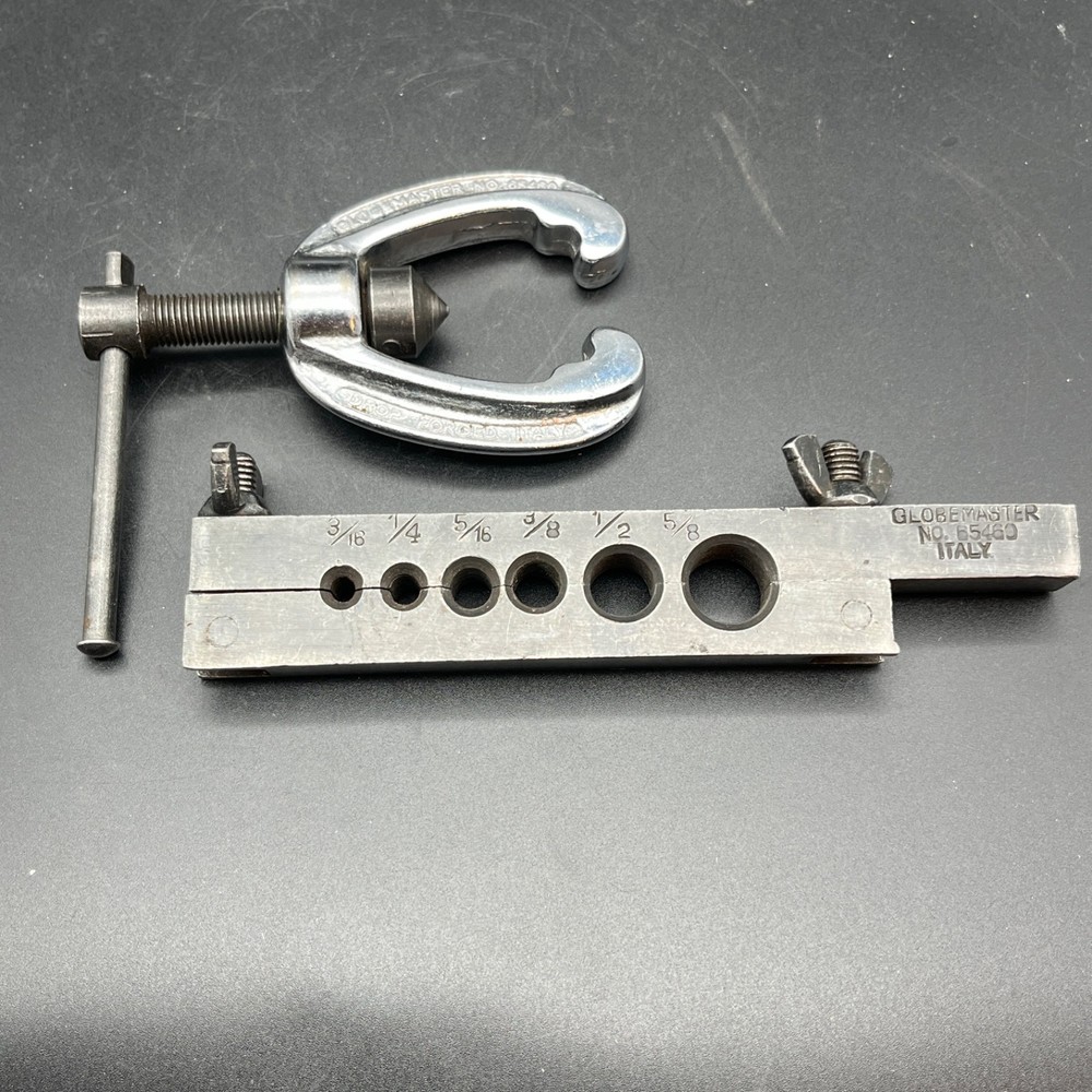 GlobeMaster 65460 Vintage Flaring Tool Die Block and Cone 3/16&Prime; to 5/8&Prime; Italy