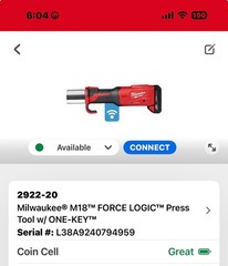 MILWAUKEE 2922-20 PRESS TOOL KIT M18 W/ ONE KEY ,, With 6 Jaws, 2 Batteries