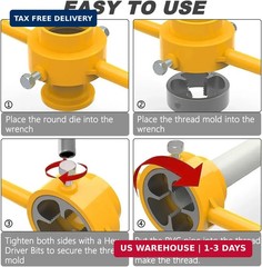 6Pcs PVC Thread Maker Tool Pipe Threader Plumbing Tool Kit Plastic Pipe Round Di
