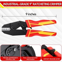6PCS Ratcheting Wire Crimper Set for Heat Shrink, Insulated Nylon & Ferrule Term