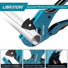 PVC Pipe Cutter, Up to 2-1/2&Prime;, Ratchet Pipe Cutter Heavy-Duty, Pex Cutting To&hellip;