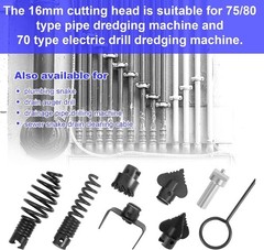 8PCS Drain Snake Drill Attachments &ndash; Auger & Cutter Head Set for Machines &ndash; US