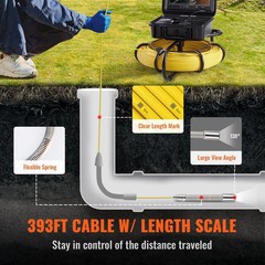 9-inch 720p Drain Line Camera with 393ft Cord and Screen Unit