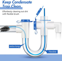 3 Pcs Condensate Trap Flexible Drain Brush, 48 Inch AC Drain Line Cleaning Brush