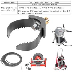 for Sewer Auger Drain Cleaner 3&Prime; Ridgid Style 52822 T-232 H-D &ldquo;C&rdquo; Double Cutter