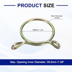 Fuel Line Hose Clips, 5Pcs 36mm 304 Stainless Steel Tubing Spring Clamps Zinc