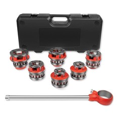 36475 12-R Manual Exposed Ratchet Pipe Threader Kit for 1/8&Prime;-2&Prime; Plumbing Install
