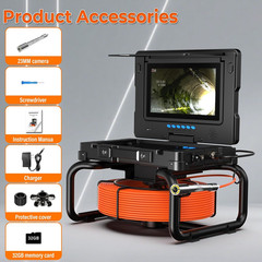 HD 1080P Sewer Camera 100ft with DVR & Meter Counter for Plumbers & Homeowners