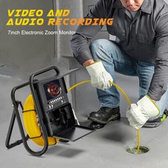 30m HD Sewer Pipe Inspection Camera with 512hz Locator Keyboard Self-leveling