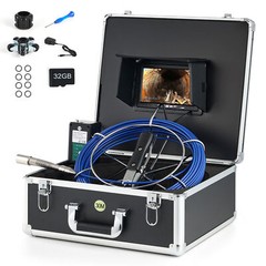 7&Prime; Sewer Camera 100ft/30m Self-Leveling Drain Camera w 512Hz Transmitter Counter