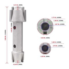 Silver Heavy Duty Tub Drain Remover Wrench Tool Aluminum