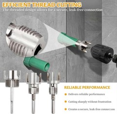 PVC Pipe Threading Tool Kit 3PCS 1/2 3/4 1in Internal External Threader