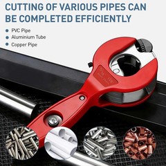 Ratcheting Tube Cutter+Deburring Tool Set for Copper PVC Pipe HVAC Plumbing Auto