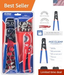 Precision PEX Cinch Tool with Ratchet Handle &ndash; 30 Clamps & Pipe Cutter Set