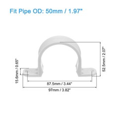 6Pcs PVC Pipe Straps, 50mm(2&Prime;) Plastic 2 Holes PVC Pipe Mounting Bracket
