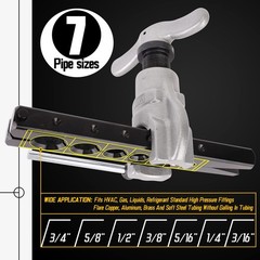 Eccentric Flaring Tool Kit 7 Dies Flare Bar, Sizes (3/16-3/4 inches) 45 Degre&hellip;