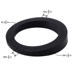 Bathtub Sponge Overflow Gasket Replacement for 2.5 inches, Black