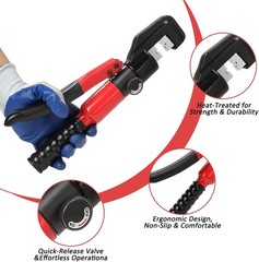 Hydraulic Crimping Tool 45KN Battery Cable Crimper Tool with 8 Dies | Heat-Treat