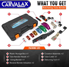 CARVALAX Pipe Tube Bender Set, for 1/4&rdquo; to 7/8&rdquo; O.D, 90&deg; Ratcheting Tubing