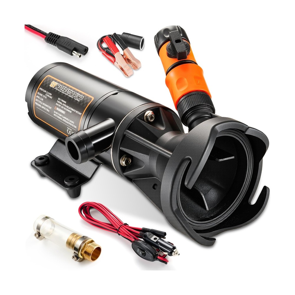 RV Macerator Pump 12V, 12 GPM Portable RV Sewer Pump with 10 FT Lift, Self-Pr&hellip;