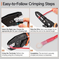 IWISS 8-Piece Crimping Tool Set with Ratcheting Design and Quick-Exchange Jaws