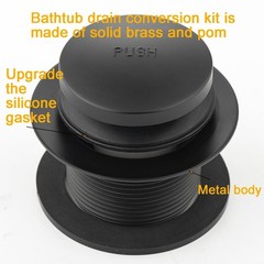 (1 Pack) Yariwiz 1-1/2&Prime; Matte Black Bathtub Tub Drain Kit Bath Waste Overflow&hellip;
