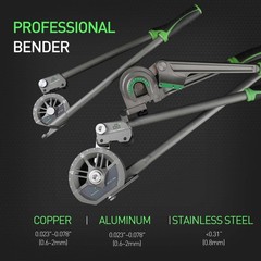 3/8 Inch Tube Bender 180 Degree Copper Aluminum Steel Pipe HVAC Repair Tool
