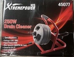 XtremepowerUS 45077 Portable 50ft Drain Cleaner Machine 250w/