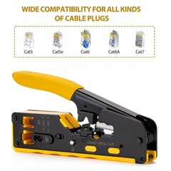 WEETOTUNG RJ45 Crimp Tool Pass Through Kit &ndash; Normal, Green,blue,black, Yellow