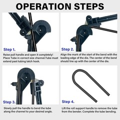 180 Degree Tube Bender 4 In 1 Manual Tubing Pipe Bender 3/16&Prime; 1/4&Prime; 5/16&Prime; 3/8&Prime; Fo