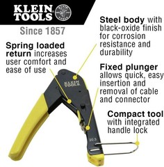 Klein Tools VDV212-008-SEN Compact Compression Crimper, F-Connector