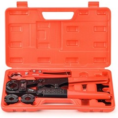 Pex Pipe Crimping Tool kit for 3/8,1/2,3/4,1-inch Copper Ring with Free Gauge