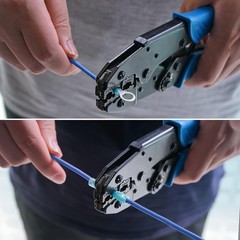 Heat Shrink Connector Crimping Tool &ndash; Ratchet Wire Crimper Pliers &ndash; Blue 30C