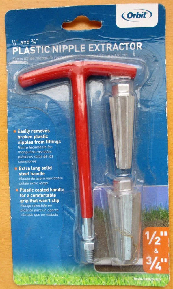 Orbit Sprinkler System 1/2&Prime; and 3/4&Prime; Plastic Nipple Extractor