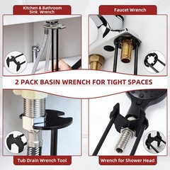 7PCS Plumbing Tool Set &ndash; Sink Wrench, 8-in-1 Faucet Wrench, Universal Plumber Wr
