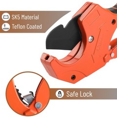 Bates- PVC Pipe Cutter, Cuts up to 2-1/2&Prime;, Orange Ratcheting PVC Pipe Cutter Too
