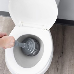 JS Jackson Supplies Professional Bellows Accordion Toilet Plunger, High Gray