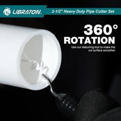 LIBRATON 2-1/2&Prime; Ratchet PVC Pipe Cutter, 2 Adjustable Ranges PVC Cutter | Heavy-
