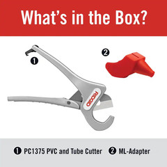 PC-1375ML 1/8&Prime; to 1-3/8&Prime; PVC and PEX Cutter w/ Multi-Layer Adapter