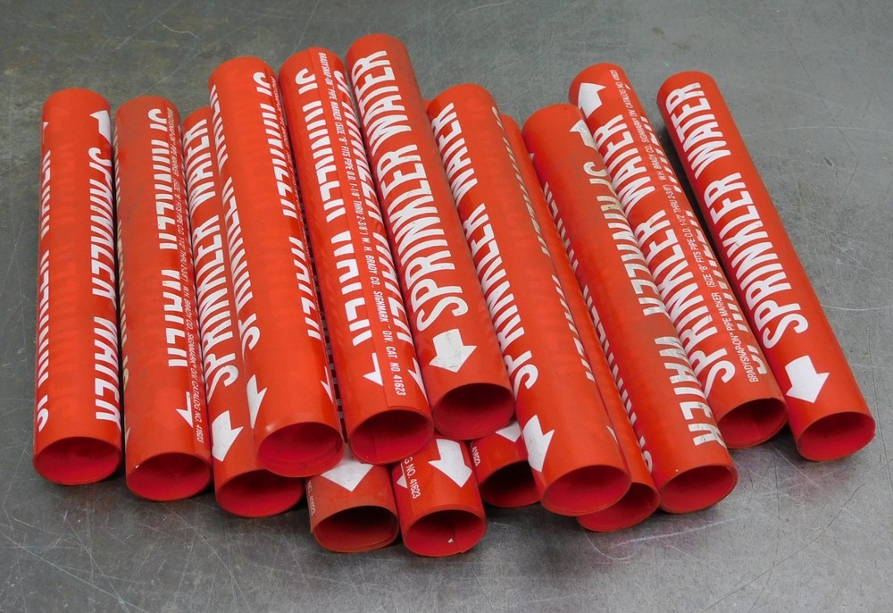 Brady 41623 Pipe Marker Size B Pipe OD 1-1/2&Prime; Thru 2-3/8&Prime; Sprinkler Water Lot 14
