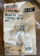 NEW RIDGID 1215 Pipe Threading Machine NPT 115V 25-60Hz Model 61142